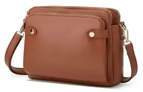 H-PB01-BROWN HALEMET Crossbody Women Bag Vegan