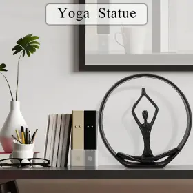 759041156763 HANYIBAO Yoga Figurines Meditation Pose Statue #3