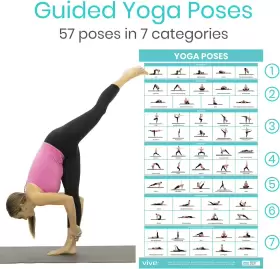 RHB2035 YOGA Poster Poses Beginners Experts Mat Exercise Gym #2 RHB2035 YOGA Poster Poses Beginners Experts Mat Exercise Gym #2