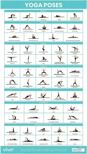 RHB2035 YOGA Poster Poses Beginners Experts Mat Exercise Gym RHB2035 YOGA Poster Poses Beginners Experts Mat Exercise Gym