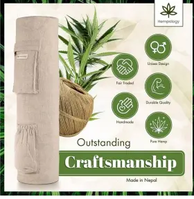 Yoga-case HEMPOLOGY Mat Bag Carrier Strap Drink Pocket #2