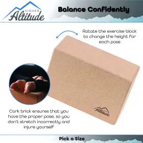 840145816827 HIGHER ALTITUDE Yoga Block Cork Aid Stretching #3