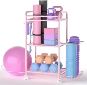 711181867244 HIGHPRO Gym Storage Rack Organizer Yoga Mat Ball
