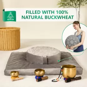 691164754771 HIHEALER Meditation Cushion Zabuton Mat Set Zafu #2