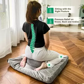 691164754771 HIHEALER Meditation Cushion Zabuton Mat Set Zafu #3
