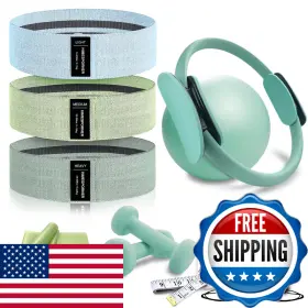 B0FD2Q5VP1 HIMESPORNER Pilates Workout Ring Ball Set Kit