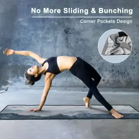 445014283279 HOME D COR Yoga Mat Towel Corner Pockets Slip #3