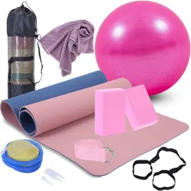 445051619611 HONGBEI Yoga Starter Set Blocks Strap Ball Mat