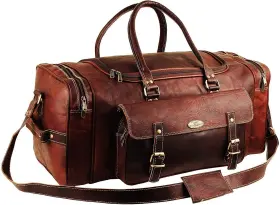 Hulsh Ap 0010-1 Men S Gym Sports Overnight Weekender Bag Leather Travel Bags For Me... Fas