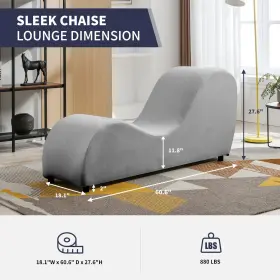 764143642953 IJUICY Curved Yoga Chair Velvet Chaise Lounge #2