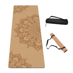 717813735851 IKULE Cork Yoga Mat Slip Exercise Fitness Pi