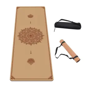 717813737732 IKULE Slip Cork Yoga Mat Exercise Fitness Pi