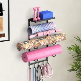 YMH001 INLISY Yoga Mat Holder Wall Mount Gym Organizer