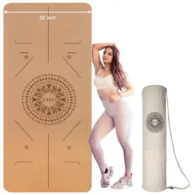 742556329944 IODOO Yoga Mat Cork Fitness Slip Exercise