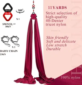 726084166509 IONTACH Aerial Silks Yoga Swing Set Yards Kit #3