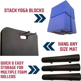 313037497492 IRON AMERICAN LLC Yoga Mat Hanger Hooks Exercise #3 313037497492 IRON AMERICAN LLC Yoga Mat Hanger Hooks Exercise #3