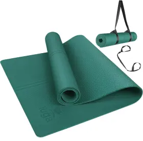 602668867980 IUGA Eco Yoga Mat Alignment Lines Strap Slip Tpe