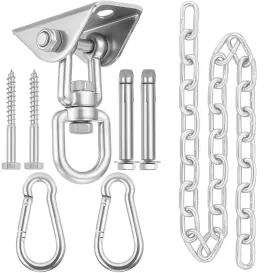 1MLT-SILVERY-1P JACNITAD Hammock Chair Chain Hammo Kit
