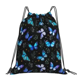33658 JSGM Drawstring Backpack Gym Bag Shopping Butterflies 33658 JSGM Drawstring Backpack Gym Bag Shopping Butterflies