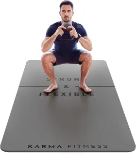 Karma Fitness 313055640658 Large Exercise Mat Extra Thick 10mm Workout 72 Inch X32 Non-slip Tpe Yoga