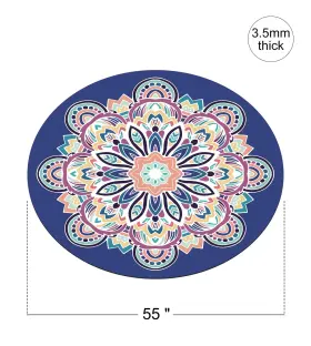 777647271024 KEOLORN Round Meditation Pilates Yoga Mat Suede #2