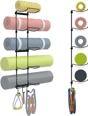 313044845859 KESITO Yoga Mat Holder Wall Mount Rack Organizer #2