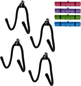 726084654938 KESYWALE Pack Yoga Mat Foam Rollers Wall Rack