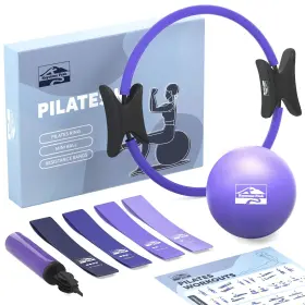 Keystone Peak Kepil2371 Pilates Ring And Ball Set At Home Kit With 14 Inch Exercise Purple