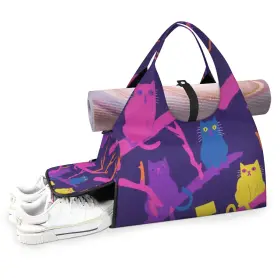 A-0004-00P-0925 LAKEFVGK Yoga Gym Bag Women Cute Cat Mat