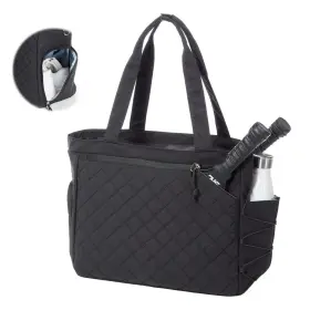 Lanbx T6781b Pickleball Bag Fits 2 To 6 Paddles Quilted Pickle Ball Tote Bags For Women A