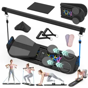 Lazolloa B0fgmpz2py 7 In 1 Pilates Board Portable Home Gym Equipment Foldable