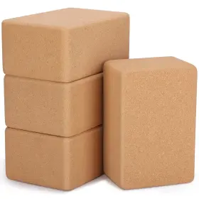 FDE-LEITEE-1381 LEITEE Cork Yoga Blocks Pack Slip Supportive