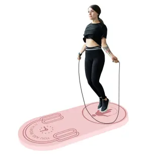 CS6230MAT-PINK LERYG Jump Rope Mat Fitness Exercise Slip