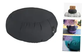 Bo-zafu-solid-gray LIL DINER Meditation Cushion Cross Legged