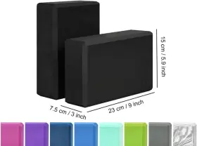 EX-YB2S-BLK YOGA Blocks Pack Gym Exercise Workout Fitness #2