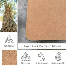 850025399180 LIMM Cork Mat Yoga Pilates Natural Slip