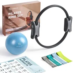 Lionscool 008678967984 Pilates Ring Set 14 Inch Anti-deformation Magic Circle Handles Mini Ball