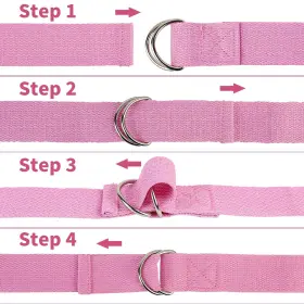 YUJIADAI001 LIVE4COOL Yoga Strap Pink #3 YUJIADAI001 LIVE4COOL Yoga Strap Pink #3