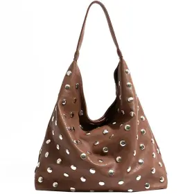 LZB45-17 LIZIBLLOY Studded Hobo Bags Women Vegan Slouchy