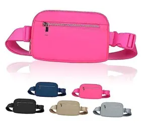 LLYWCM-06-01 LLYWCM Fanny Women Men Belt Bag Pack Pink Double