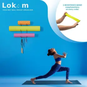 SSI005 LOKAM Yoga Mat Holder Wall Mount Foam Roller Towel #3