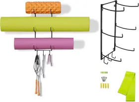 SSI005 LOKAM Yoga Mat Holder Wall Mount Foam Roller Towel