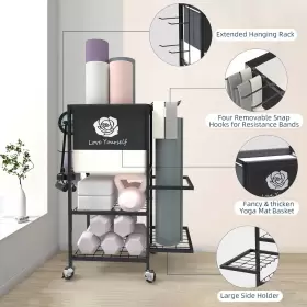 RACKV.1 LOVIND Gym Storage Rack Wheels Organizer Yoga Mat #2 RACKV.1 LOVIND Gym Storage Rack Wheels Organizer Yoga Mat #2