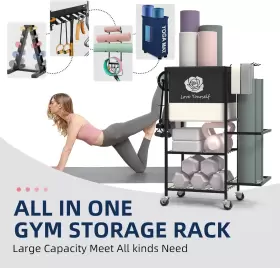 RACKV.1 LOVIND Gym Storage Rack Wheels Organizer Yoga Mat #3 RACKV.1 LOVIND Gym Storage Rack Wheels Organizer Yoga Mat #3