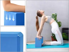 EX-YB2S-BLU YOGA Blocks Pack Gym Exercise Workout Fitness #3