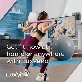 788362811228 LUXVENO Pilates Bar Resistance Bands Gym Kit #3