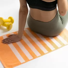 850021125356 LUZIA Striped Workout Towel Sweat Set Papaya #2