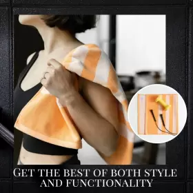 850021125356 LUZIA Striped Workout Towel Sweat Set Papaya #3
