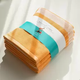 850021125356 LUZIA Striped Workout Towel Sweat Set Papaya