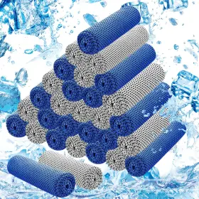 Lydtick Ck22e 30pack Cooling Towels For Neck And Face 40 Inch X12 Light Gray&dark Blue